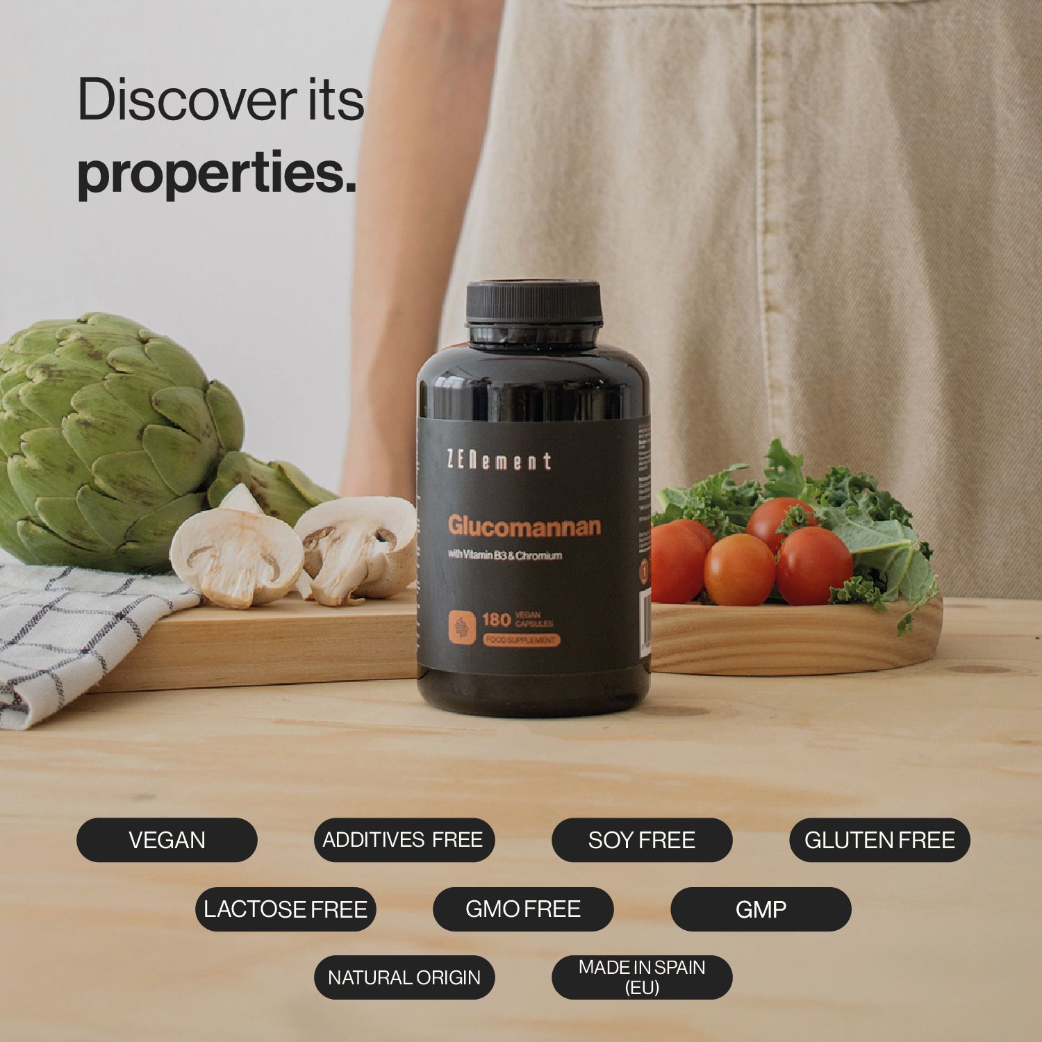 Glucomannan with Vitamin B3 and Chromium - 180 Capsules