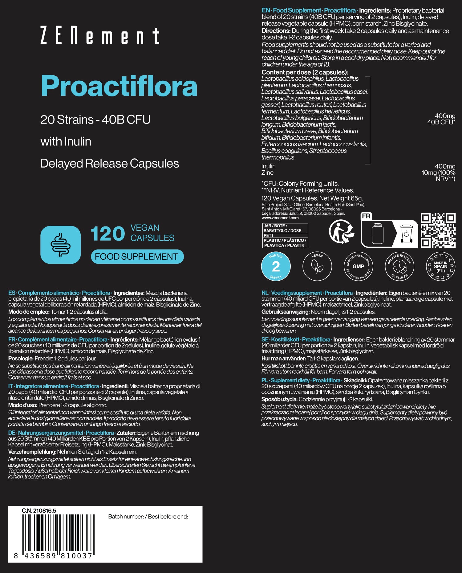 Proactiflora 19 Ceppi - 30 Miliardi UFC - 120 Capsule
