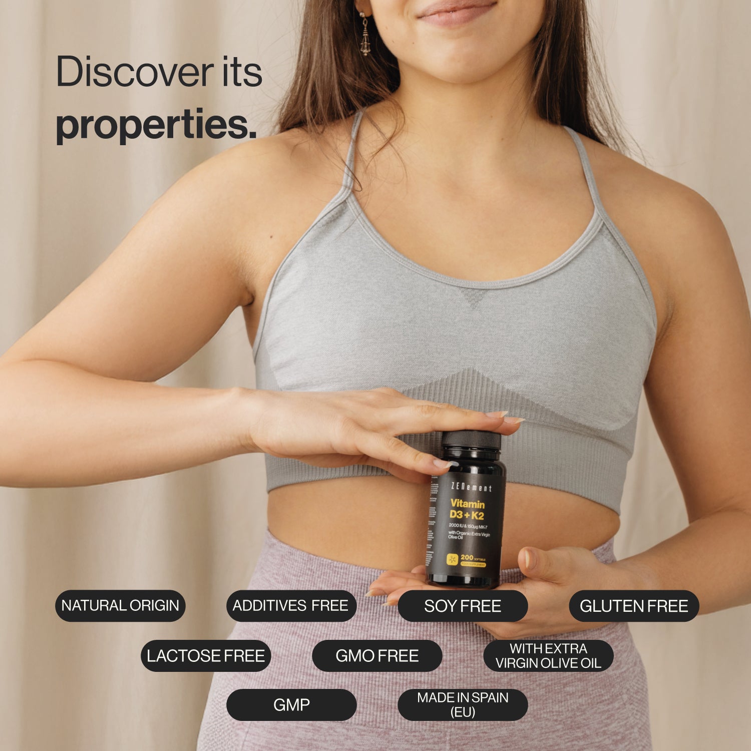 Vitamin D3 + K2 2000 IU & 150µg MK-7  - 200 Softgels