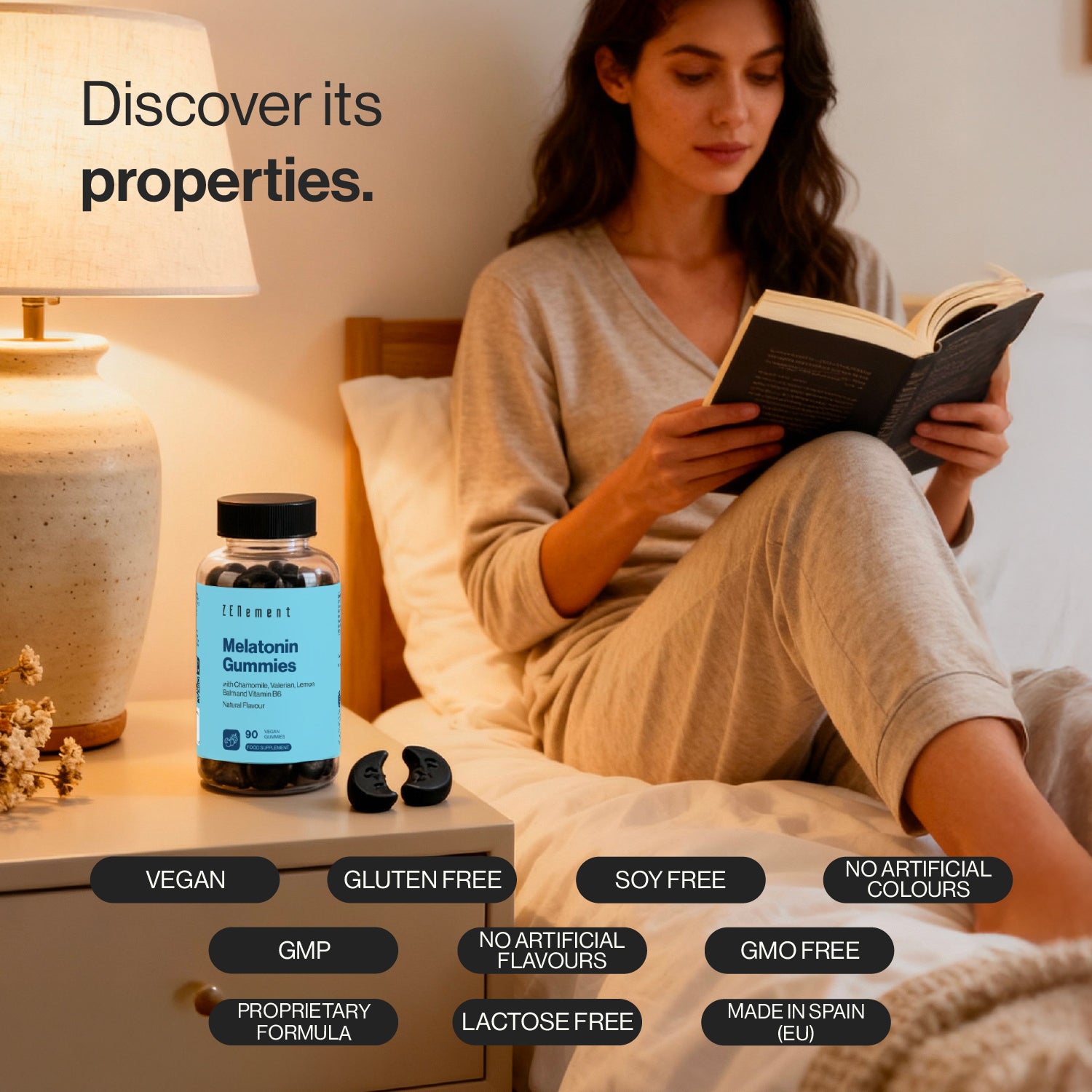 Melatonin Gummies mit Kamille, Baldrian, Melisse und Vitamin B6 - 90 Gummies