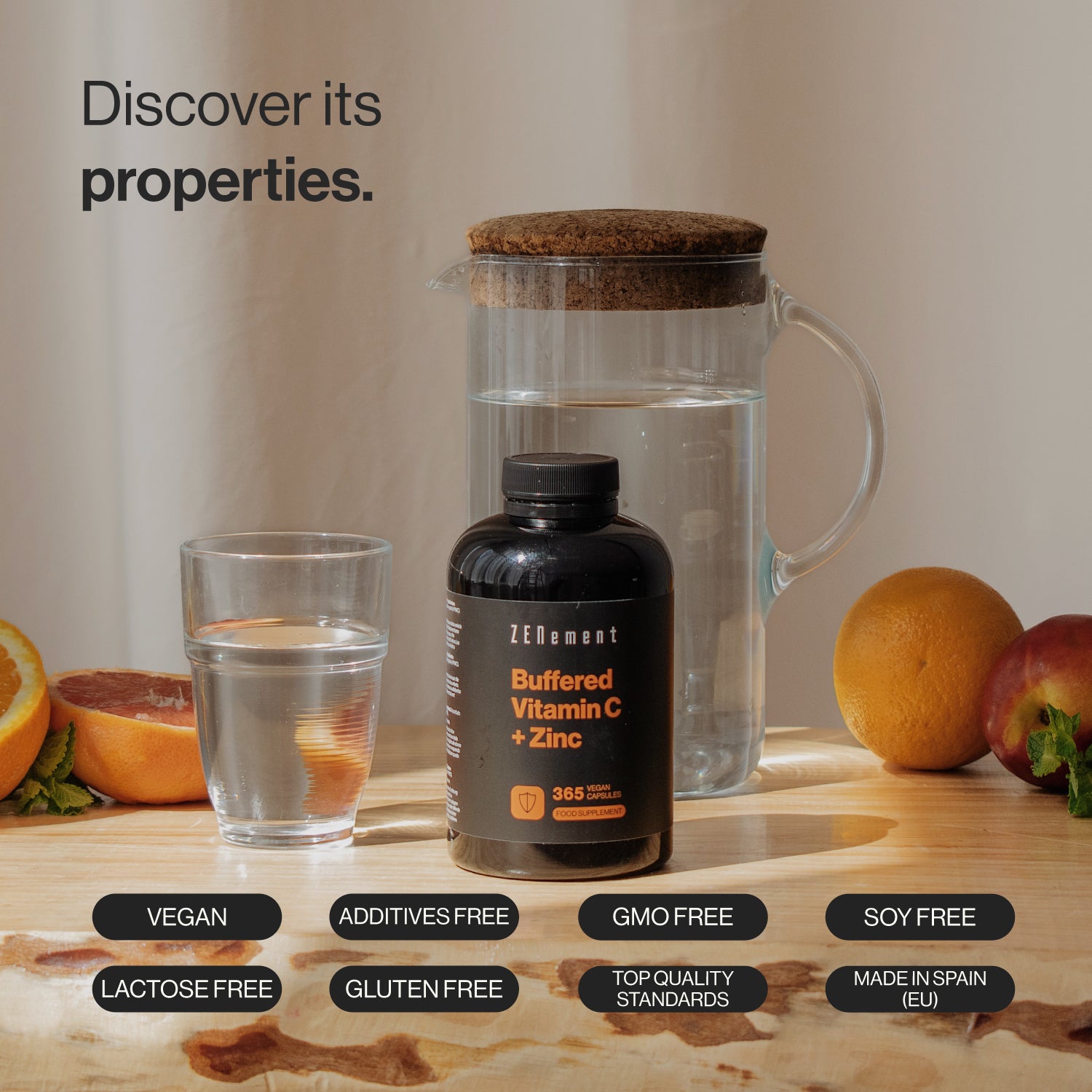 Vitamin C Gepuffert + Zink  - 365 Kapseln