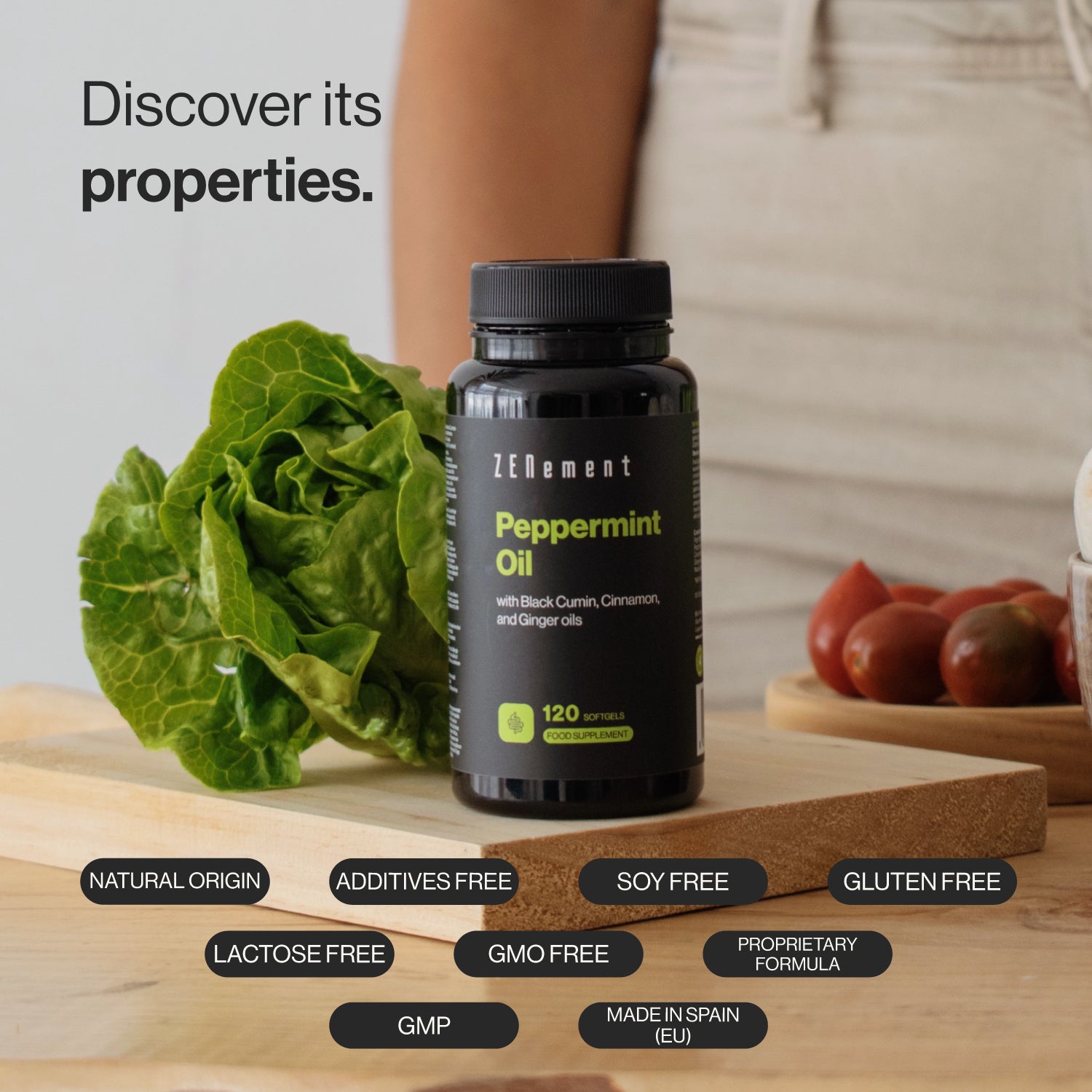 Peppermint Oil with Black Cumin, Cinnamon, and Ginger oils - 120 Softgels
