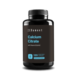 Citrate de Calcium avec Vitamine D3 et K2 - 120 Gélules Végétariennes