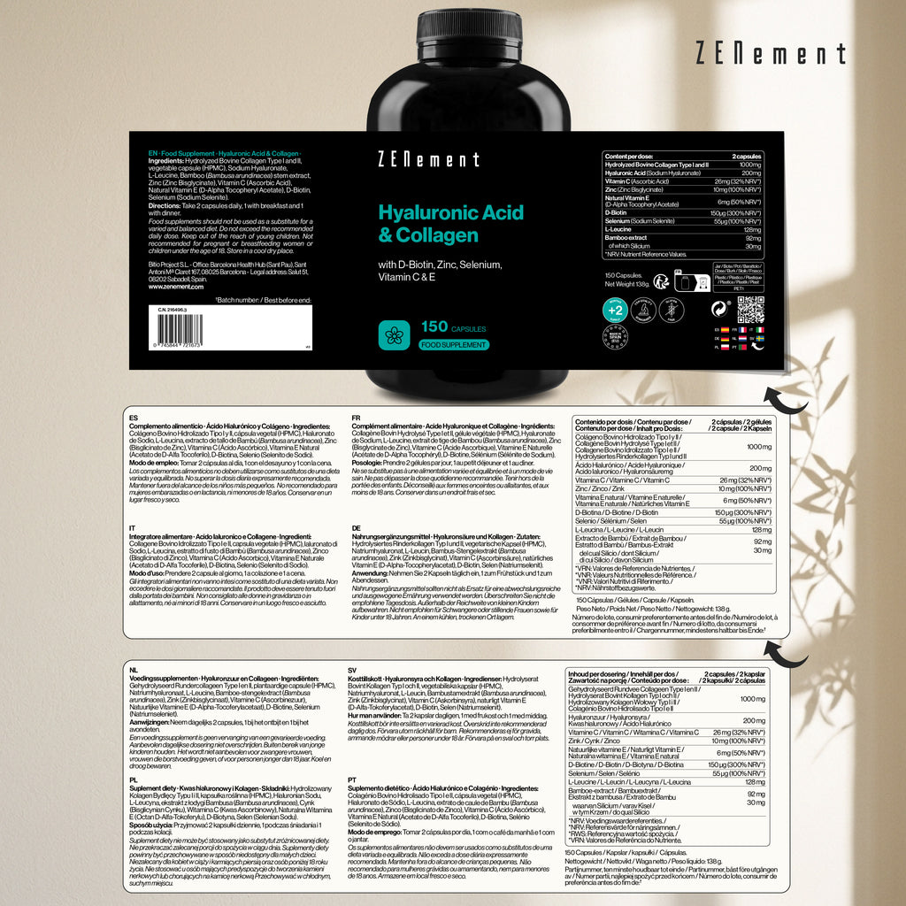 Hyaluronic Acid & Collagen - with Biotin, Zinc & Selenium
