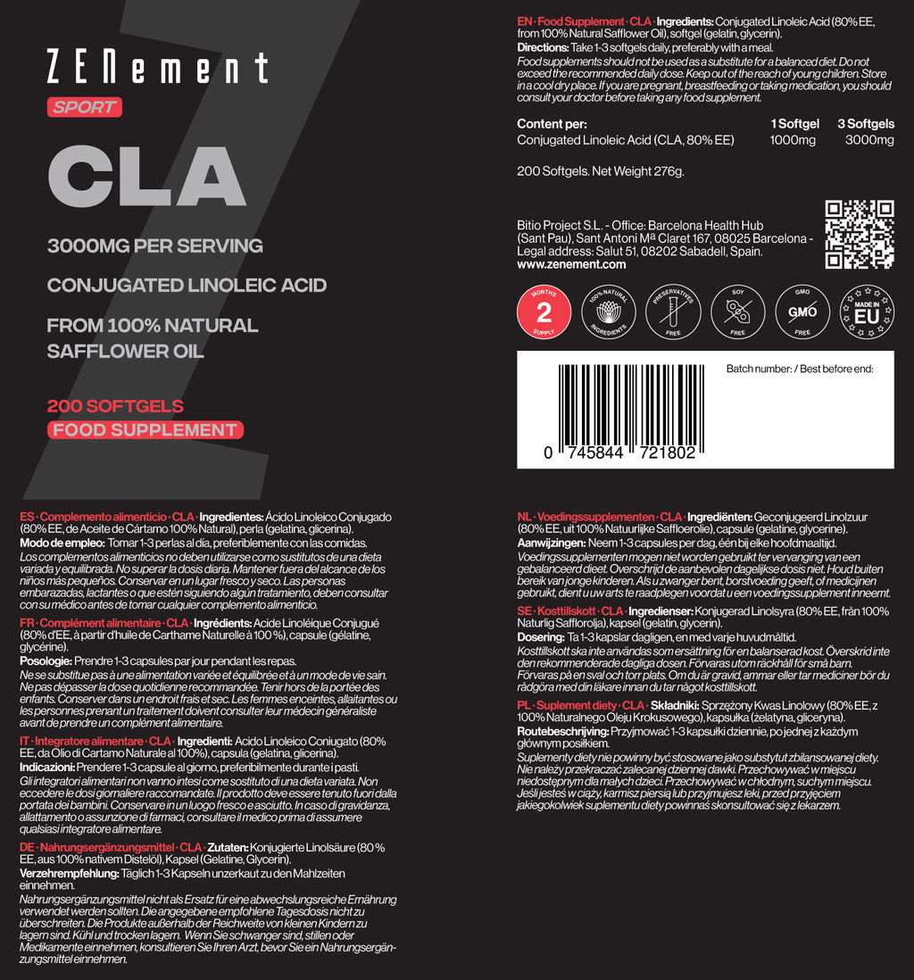 CLA 3000 mg per porzione - 180 Capsule Softgel