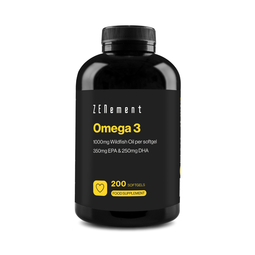 Omega-3 Aceite de pescado salvaje 1000mg 35% EPA I 25% DHA - 200 Cápsulas Blandas