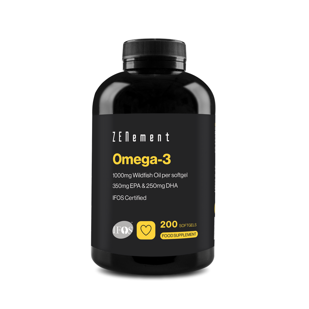 Omega-3 1000 mg Wildfischöl pro Weichkapsel - 200 Weichkapseln