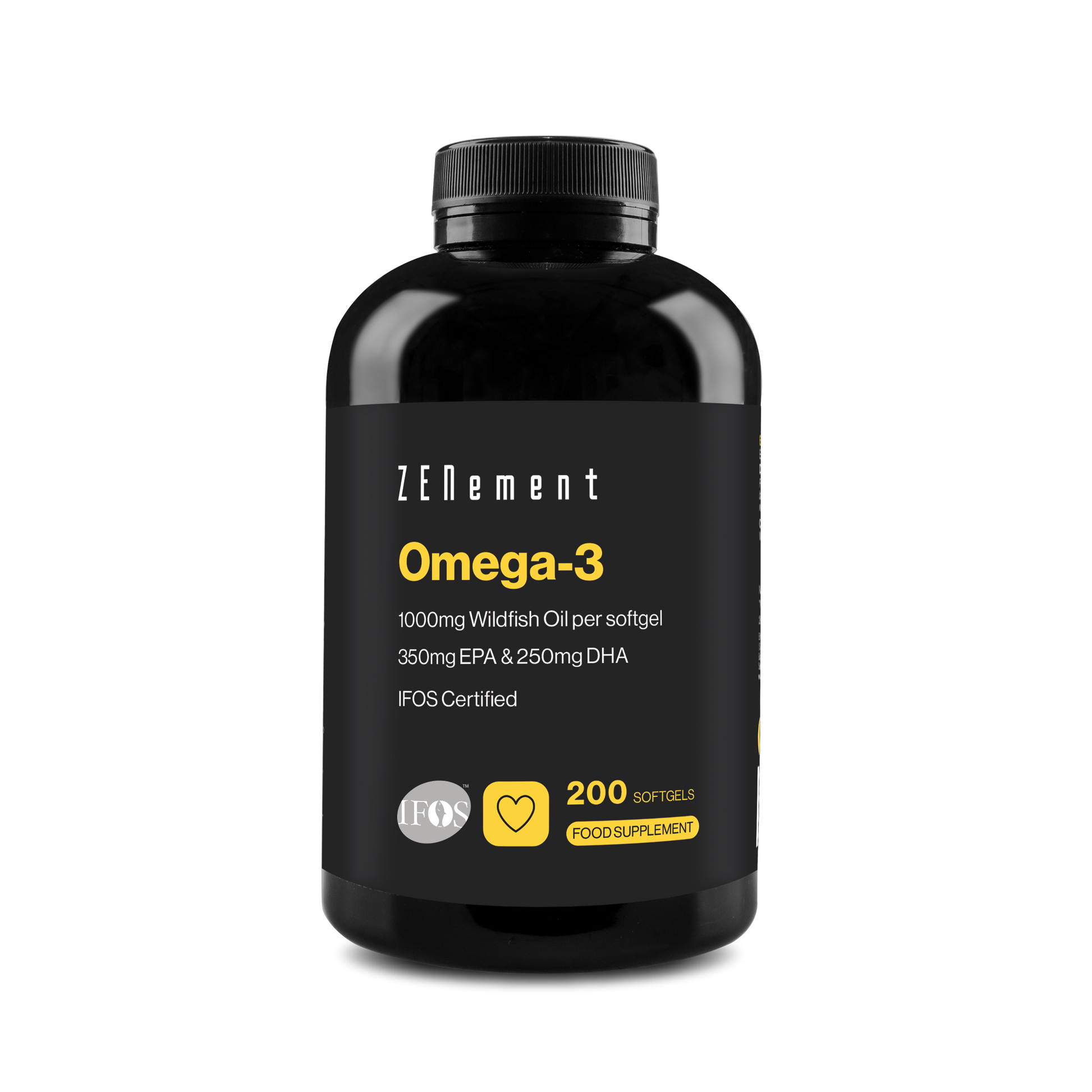 Oméga-3 1000 mg d’Huile de Poisson Sauvage par capsule - 200 Capsules