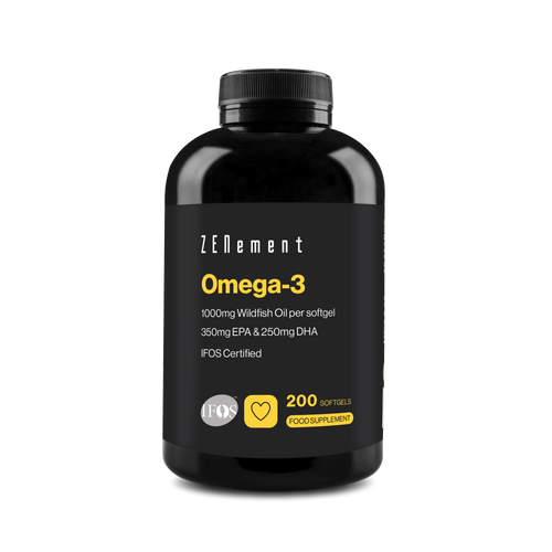 Oméga-3 1000 mg d’Huile de Poisson Sauvage par capsule - 200 Capsules
