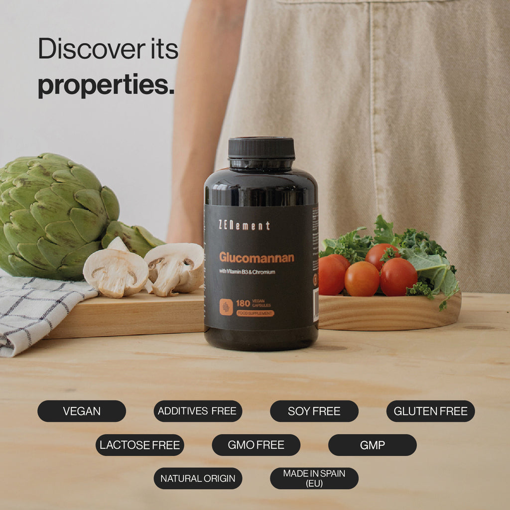 Glucomannano con Vitamina B3 e Cromo - 180 Capsule