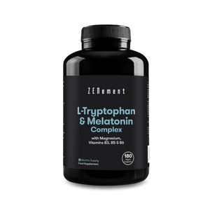 L-Triptofan Komplex mit Melatonin, Magnesium, Vitaminen B3, B5 und B6 - 180 Kapseln