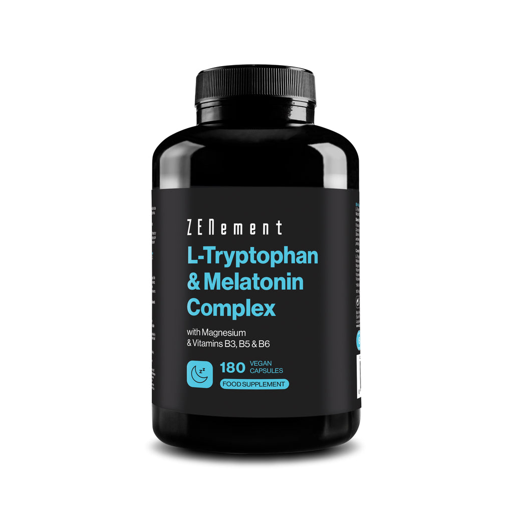 Complejo de L-Triptófano con Melatonina, Magnesio + Vitaminas B3, B5 y B6 - 180 Cápsulas