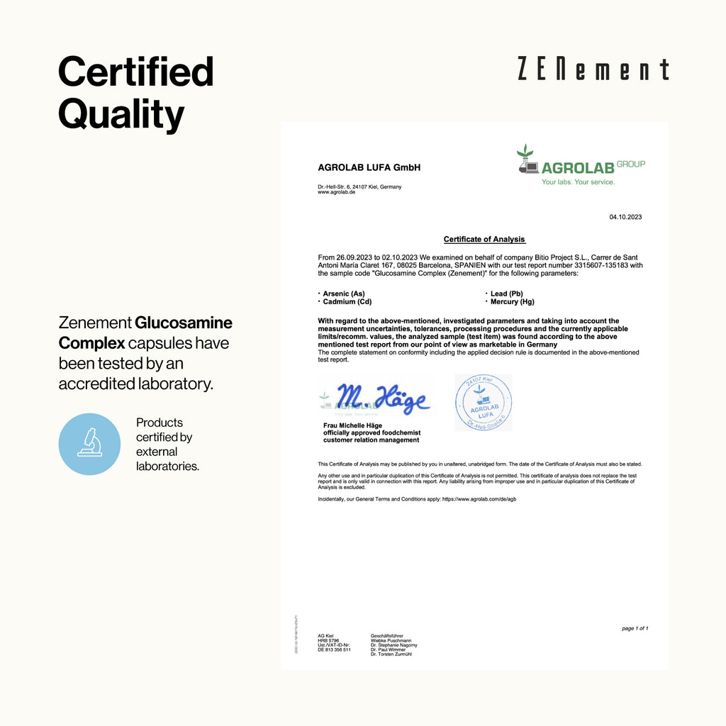 Complejo de Glucosamina con Condroitina, MSM, Boswellia, Bambú y Quercetina - 365 Cápsulas