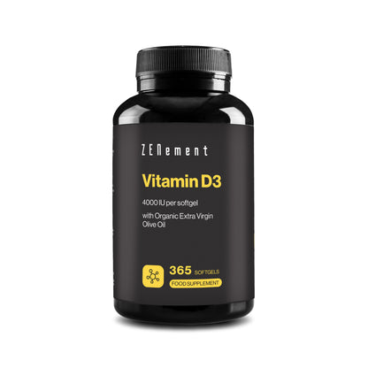 Vitamina D3 4000 UI por softgel - 365 Softgels