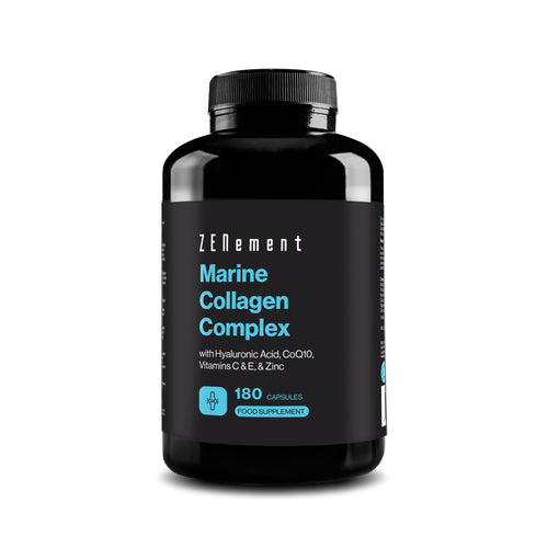 Complexe de Collagène Marin avec Acide Hyaluronique, CoQ10, Vitamines C & E et Zinc - 180 Gélules