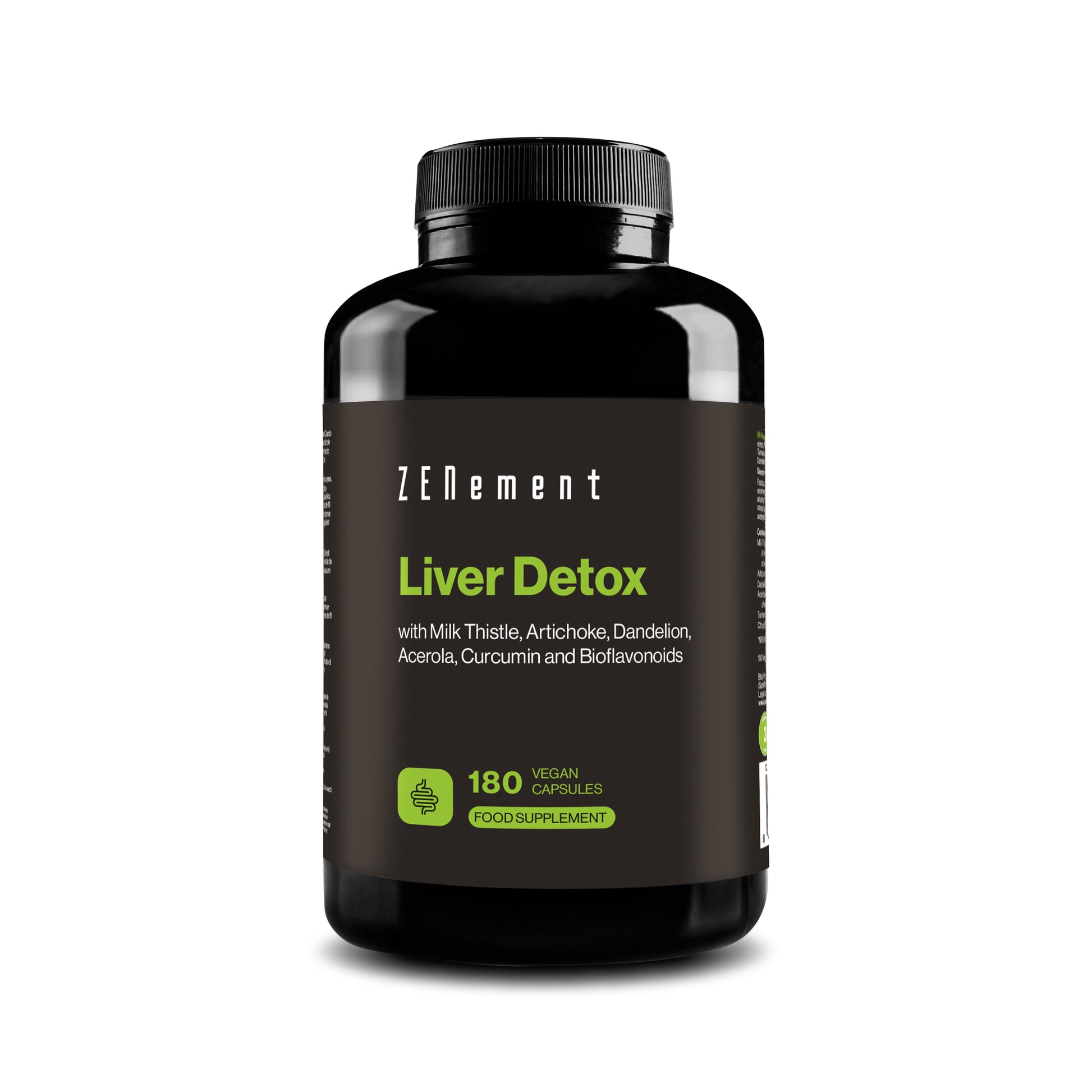 Liver Detox with Milk Thistle, Artichoke, Dandelion, Acerola, Curcumin and Bioflavonoids - 180 Vegan Capsules