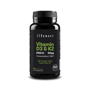 Vitamin D3 + K2 1000 IU & 150µ MK-7  - 200 Weiche Kapseln