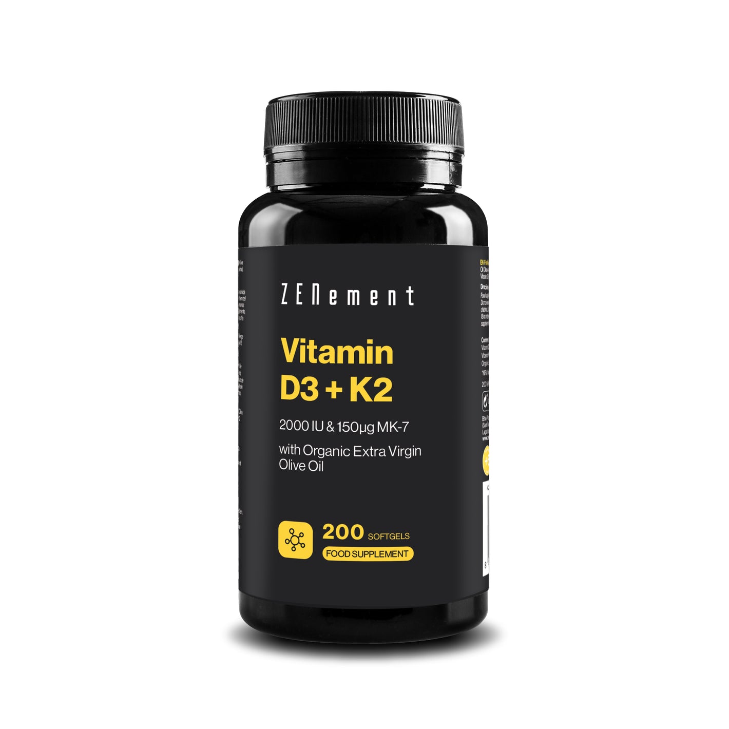 Vitamina D3 + K2 2000 IU & 150µ MK-7  - 200 Capsule Softgel