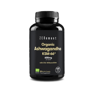 Ashwagandha Biologique KSM-66 600 mg par gélule - 120 Gélules