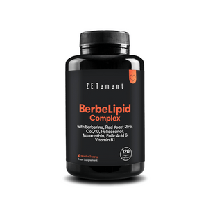 BerbeLipid Complex avec Berbérine, Levure de Riz Rouge, Polycosanol, Q10, Astaxantine, Acide Folique et Vitamine B1 - 120 Gélules