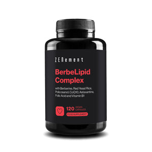 BerbeLipid Complex con Berberina, Lievito di Riso Rosso, Policosanolo, Q10, Astaxantina, Acido Folico e Vitamina B1 - 120 Capsule