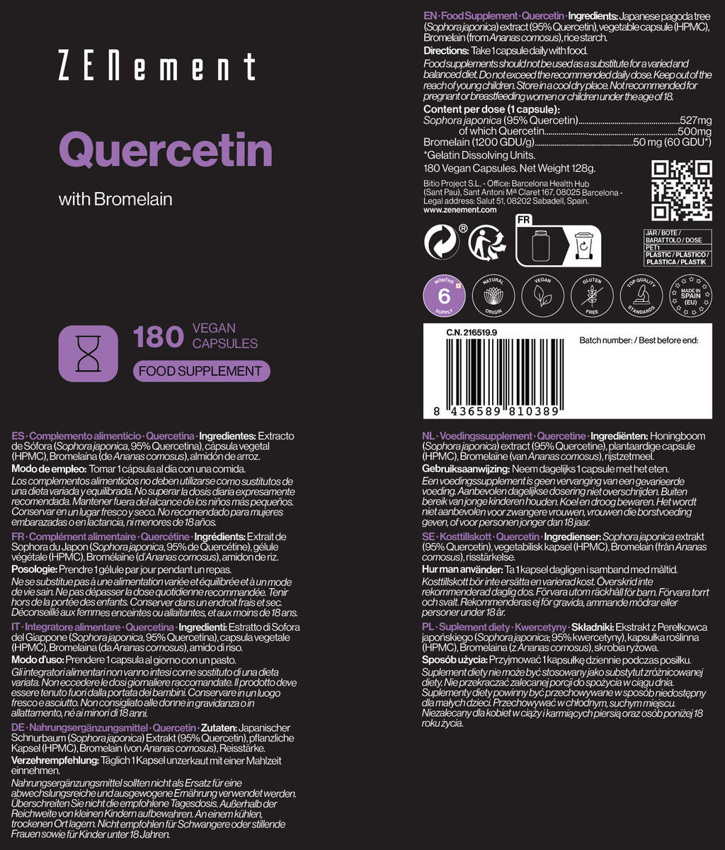 Quercetin with Bromelain - 180 Capsules