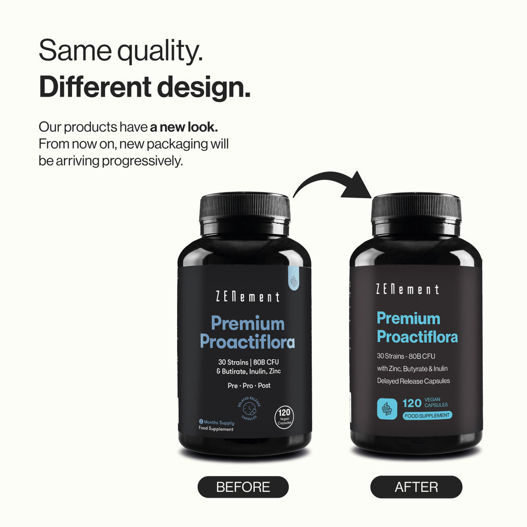 Premium Proactiflora 30 Souches | 80 milliards d'UFC + Butyrate, Inuline et Zinc - 120 Gélules