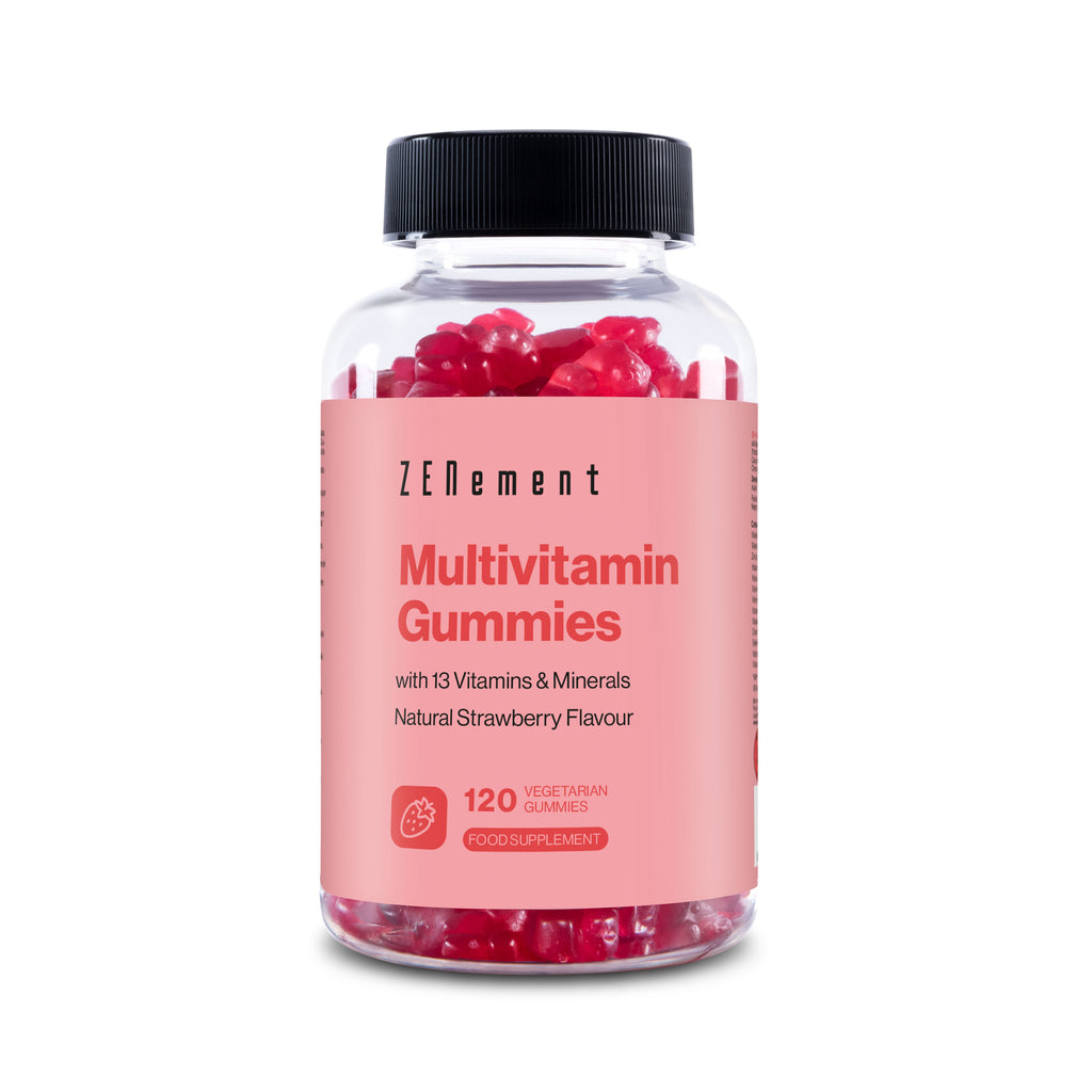Gominolas Multivitaminas y Minerales, Para Niños, Mujeres y Hombres Sabor Natural a Fresa - 120 Gummies
