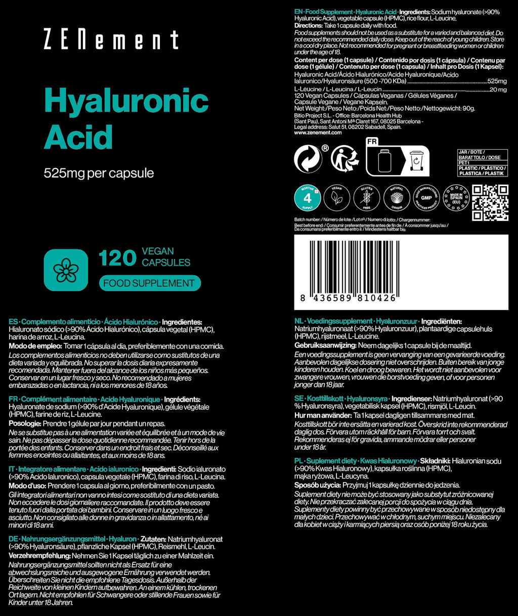 Acide Hyaluronique 525 mg - 120 Gélules