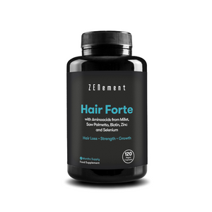 Hair Forte avec Acides Aminés Issus Millet, Palmier Floride, Biotine, Sélénium et Zinc - 120 Gélules