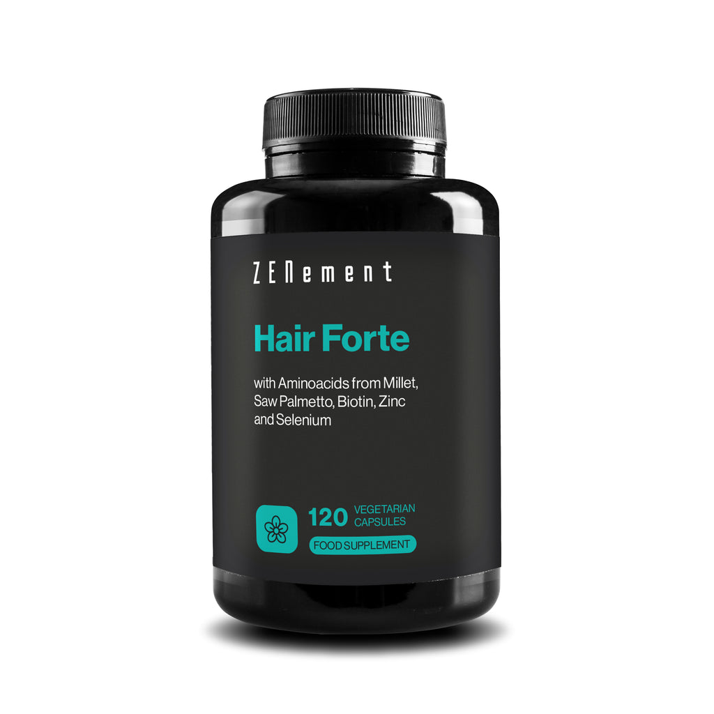 Hair Forte con Aminoácidos de Mijo, Saw Palmetto, Biotina, Zinc y Selenio - 120 Cápsulas