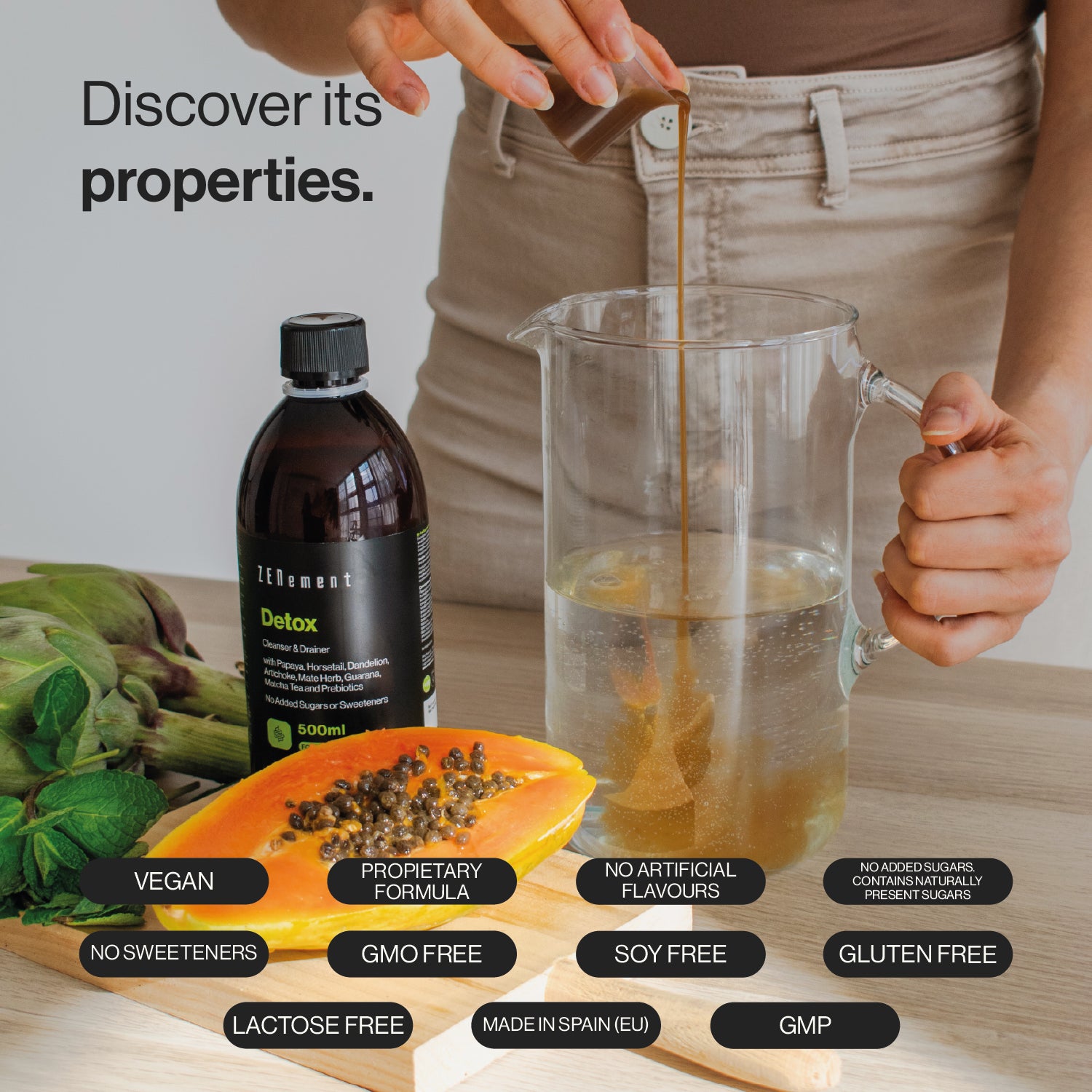 Detox Cleanser & Drainer Vegan, No Added Sugars or Sweeteners