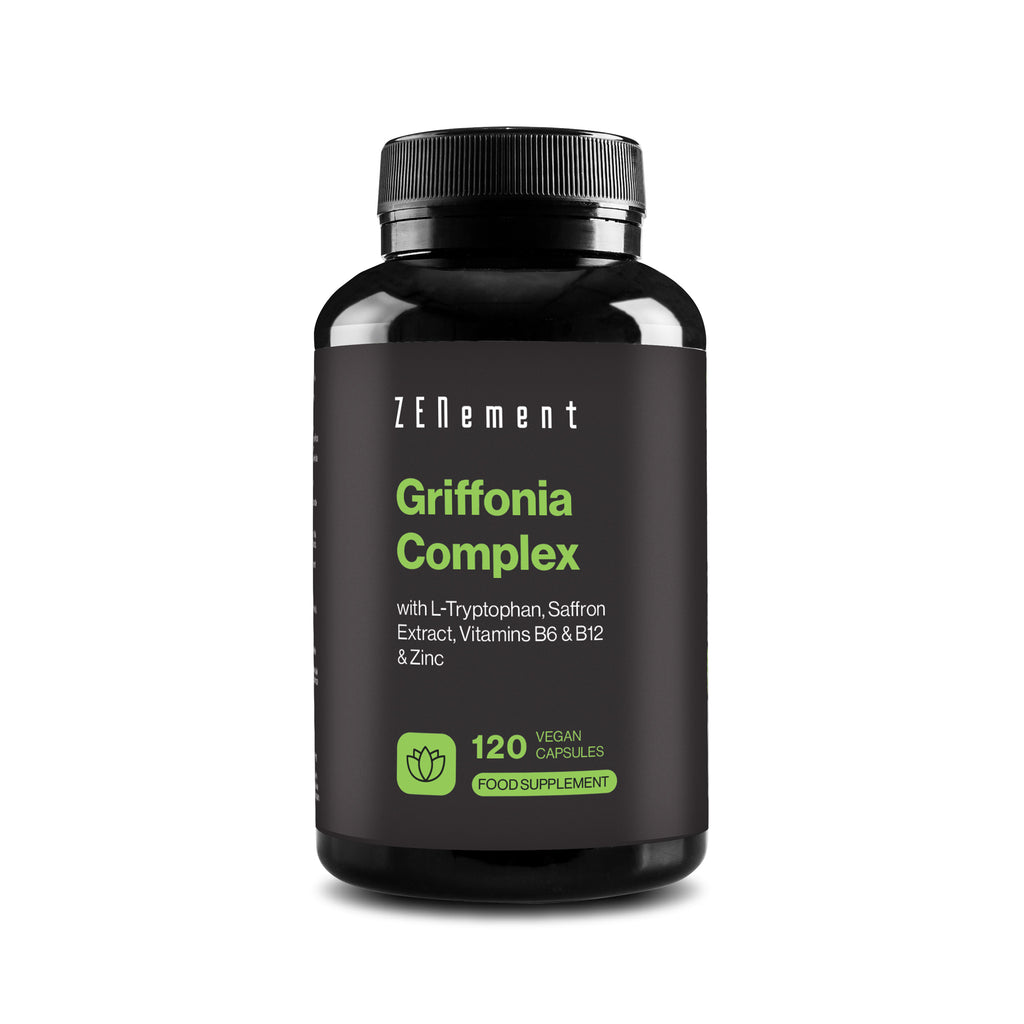 Griffonia-Komplex mit L-Tryptophan, Safranextrakt, B6, B12 und Zink - 120 Kapseln