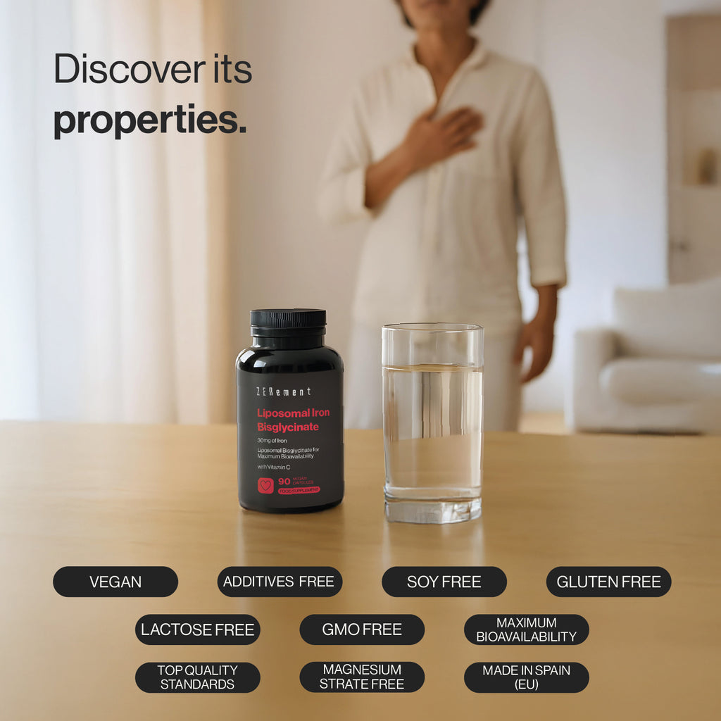Bisglicinato di Ferro Liposomiale con Vitamina C - 90 Capsule Vegane