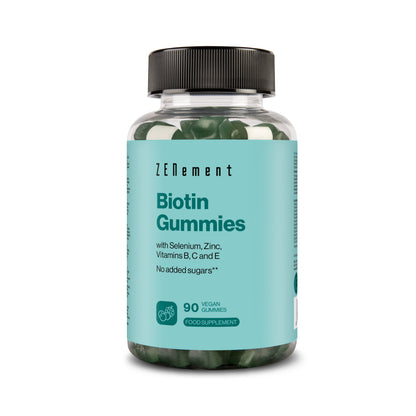 Biotine Gummies  avec Sélénium, Zinc, Vitamines B, C et E - 90 Gommes Véganes