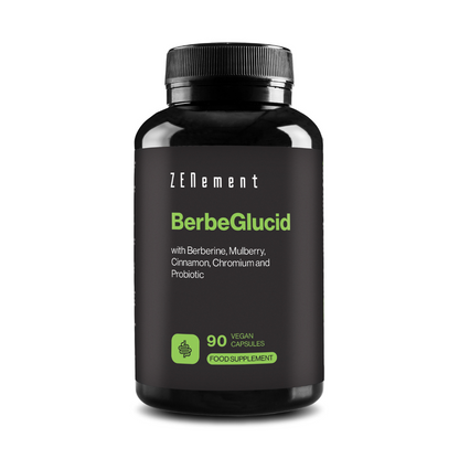 BerbeGlucid with Berberine, Mulberry, Cinnamon, Chromium and Probiotic - 90 Vegan Capsules