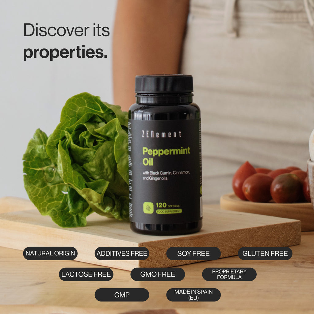 Olio di Menta Piperita con Oli di Cumino Nero, Cannella e Zenzero - 120 Capsule Softgel