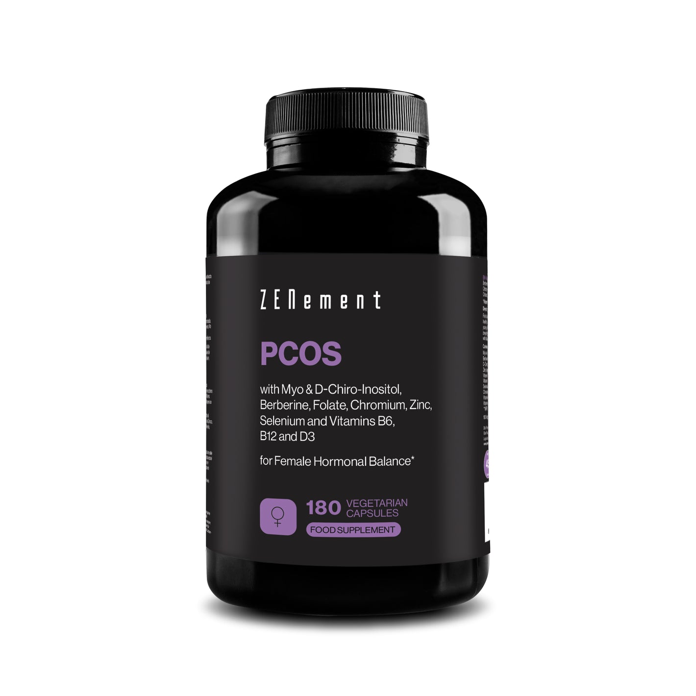 PCOS  mit Myo- und D-Chiro-Inositol, Berberin, Folat, Chrom, Zink, Selen und den Vitaminen B6, B12 und D3 - 180 Vegetarische Kapseln