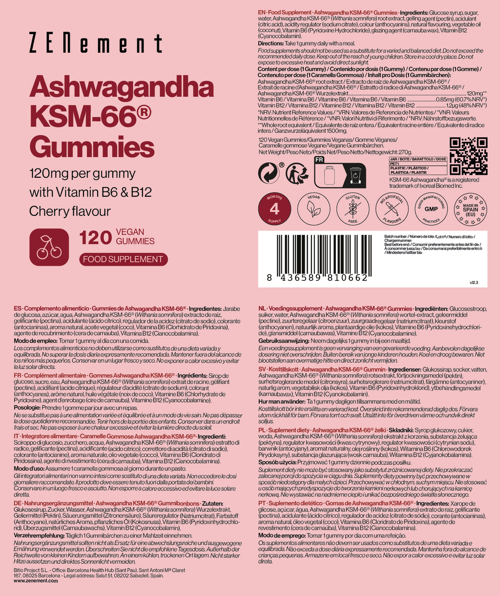 Ashwagandha KSM-66® Gummies 120mg per gummy - 120 Vegan Gummies