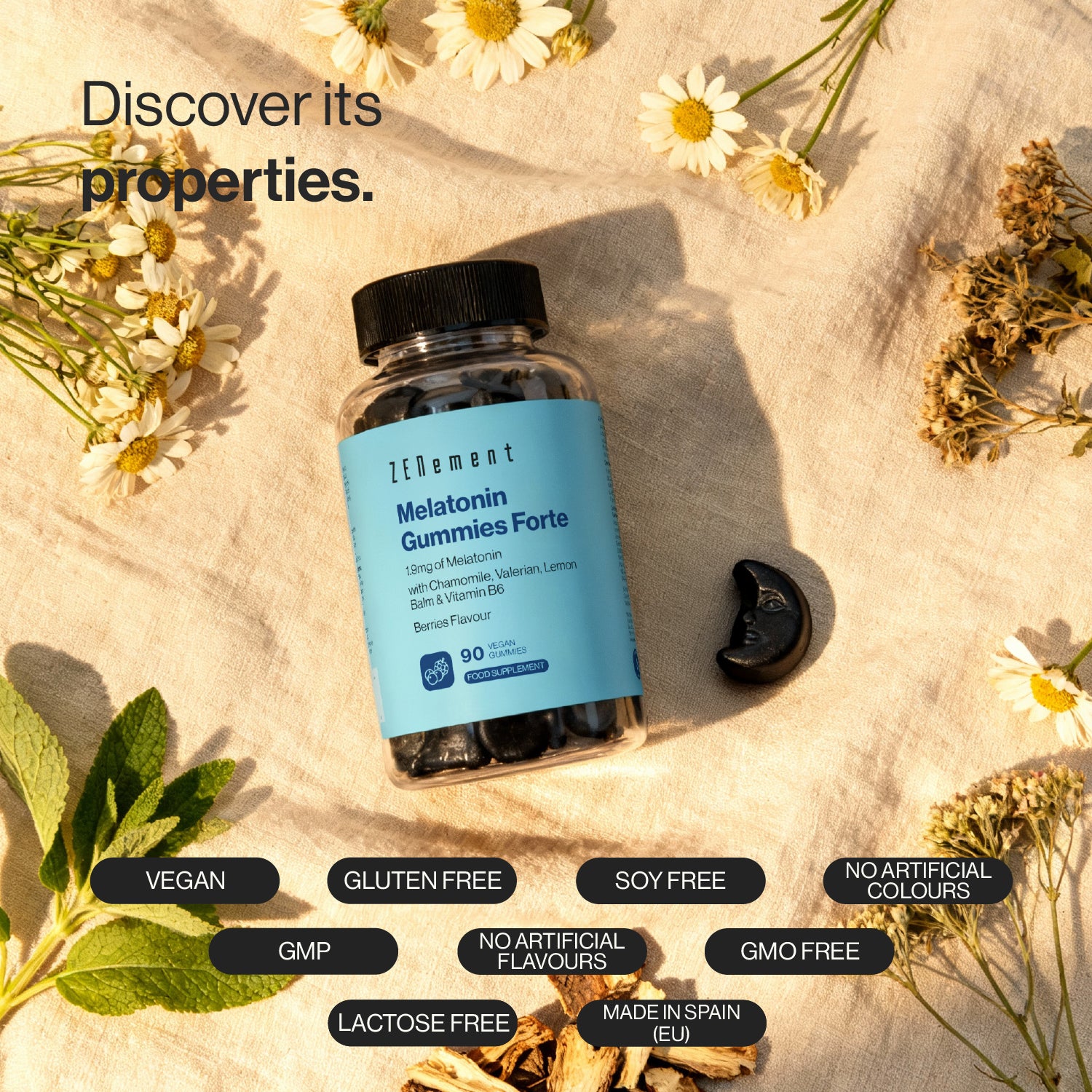 Gummies de Melatonina Forte 1,9 mg de Melatonina - 90 Gominolas Veganas