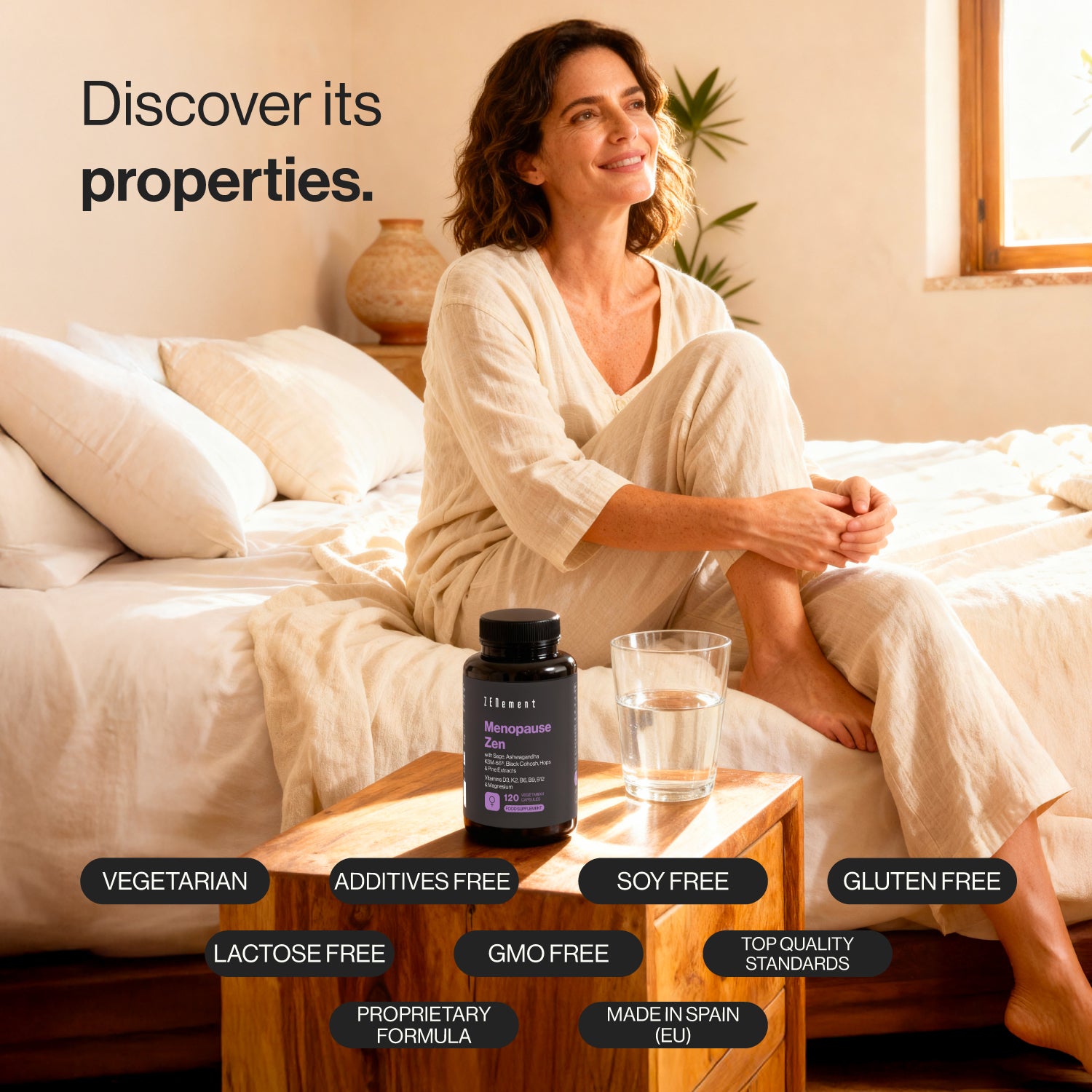 Menopause Zen con estratti di Salvia, Ashwagandha KSM-66®, Cimicifuga, Luppolo e Pino - 120 Capsule Vegetariane