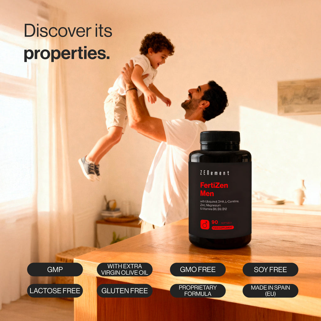 FertiZen Uomo Con Ubiquinolo, DHA, L-Carnitina, Zinco, Magnesio e Vitamine B6, B9, B12. - 90 Capsule Softgel
