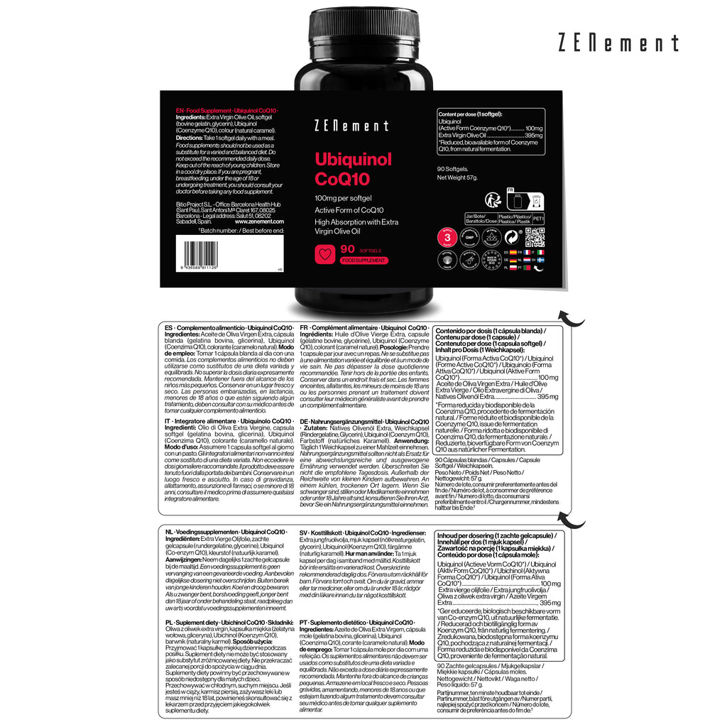 Ubiquinol CoQ10 100 mg par capsule - 90 Capsules