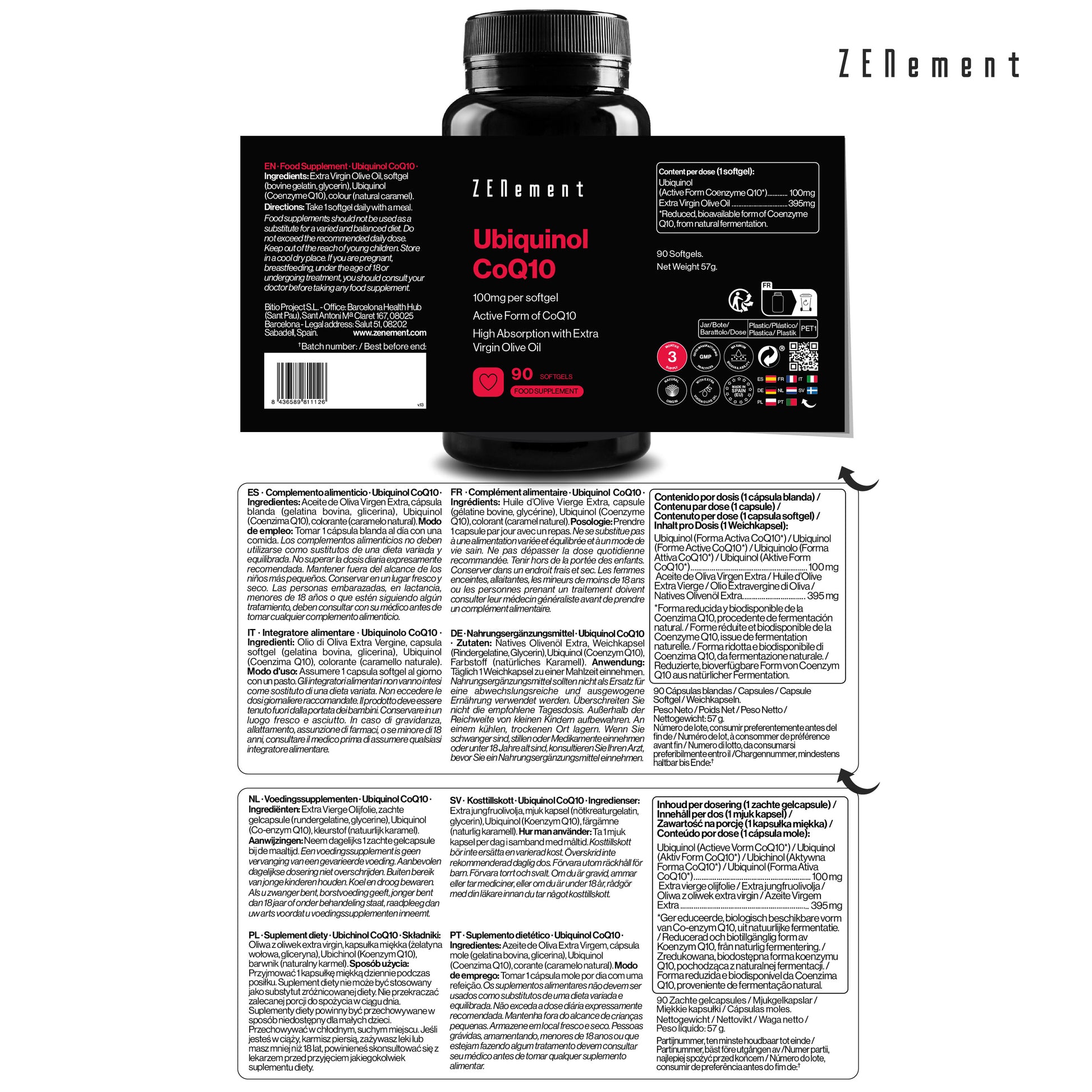 Ubiquinol CoQ10 100mg per softgel - 90 Softgels