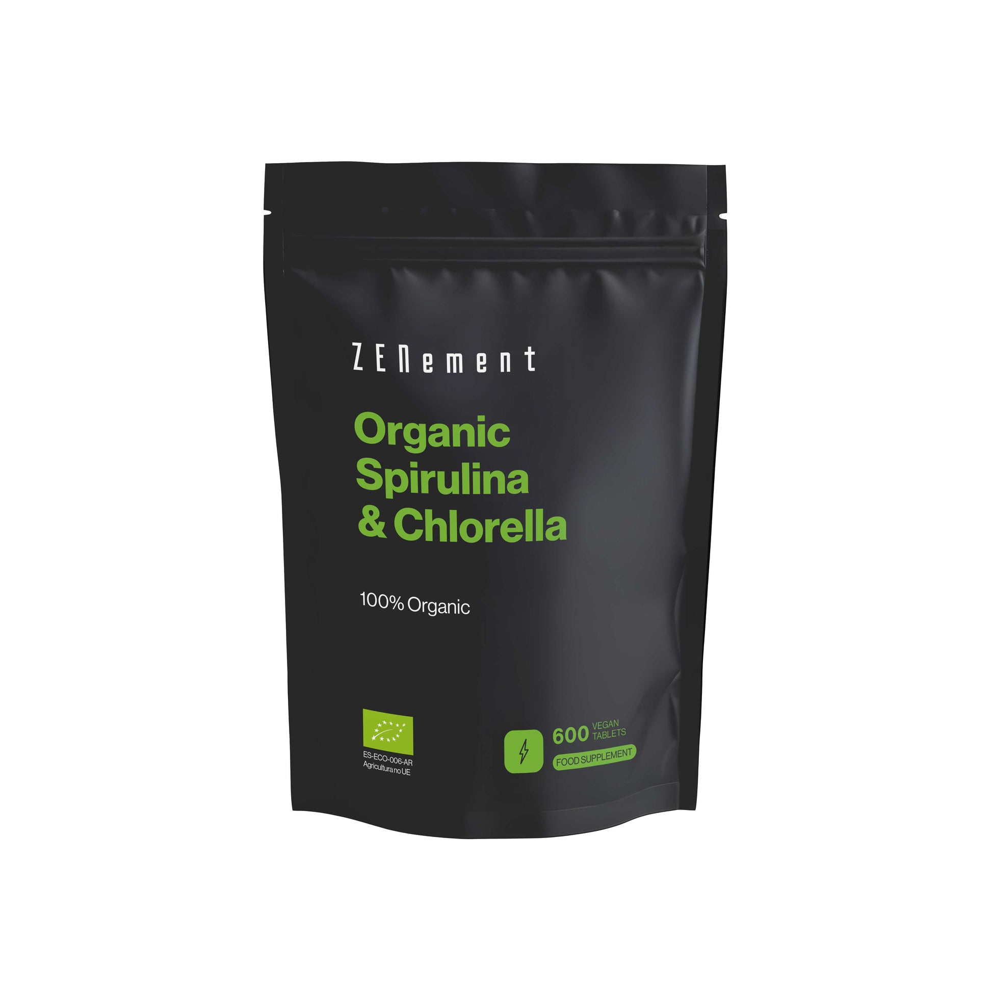 Spiruline et Chlorelle Biologique 100% Biologique - 600 Comprimés Végans