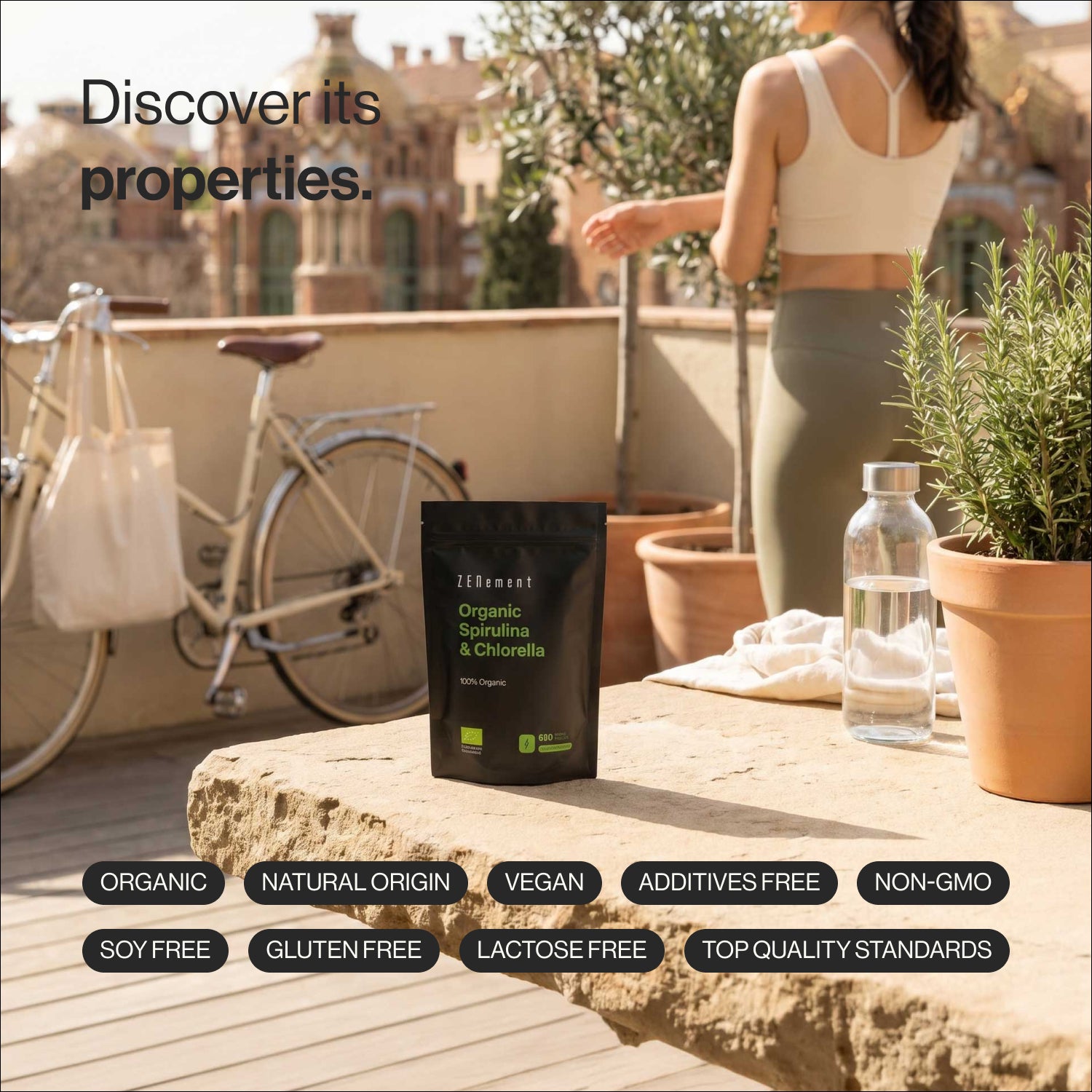 Spiruline et Chlorelle Biologique 100% Biologique - 600 Comprimés Végans