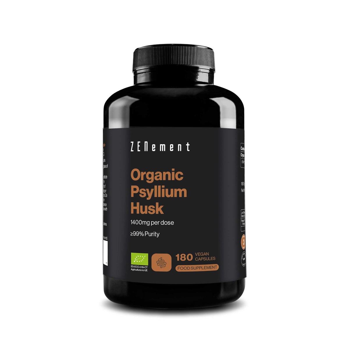 Organic Psyllium Husk 1400mg, ≥99% Purity